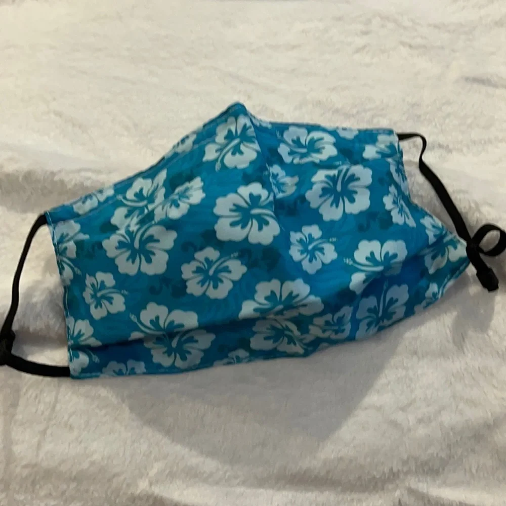 6/$20 New blue flower face mask